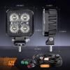 imageNilight 2PCS 3 Inch 15W Amber LED Pods Square Builtin EMC Work Flood Beam for Offroad Lighting Side Light Rear BackUp Light for Tractor Truck Motorcycle Boat ATV UTVLed PodsWiring harness