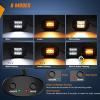 imageNilight 2PCS 42W Flush Mount Amber LED Light Pods Upgraded Spot Flood Combo Beam Driving Light LED Work Light with 16AWG Wiring Harness Kit2 LeadsAmberWhite 6 Modes