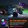 imageNilight 2PCS 4FT RGB LED Whip Light and 8 PCS Rock Lights Combo Remote ampamp App Control wDIY Chasing Patterns Stop Turn Reverse Safety Antenna Lighted Whips for ATV UTV2FT2PCS