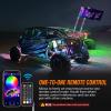 imageNilight 2PCS 4FT RGB LED Whip Light and 8 PCS Rock Lights Combo Remote ampamp App Control wDIY Chasing Patterns Stop Turn Reverse Safety Antenna Lighted Whips for ATV UTV5FT2PCS