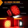 imageNilight 2PCS Square LED Trailer Light Kit Low Profile Submersible IP68 Stop Turn Tail Side Marker License Lamps for 12V Utility Boat Camper RV Trucks Marine Snowmobile2Pcs Trailer Light wbox