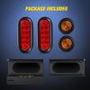 imageNilight 2PCS Steel Trailer Light Boxes Housing Kit w6Inch Oval Red LED Trailer Tail Lights 2 Inch Round Red LED Side Marker Lights wGrommet Plugs Wire connectorsRed Oval Amber Marker Trailer Light Box