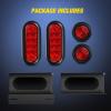 imageNilight 2PCS Steel Trailer Light Boxes Housing Kit w6Inch Oval Red LED Trailer Tail Lights 2 Inch Round Red LED Side Marker Lights wGrommet Plugs Wire connectorsRed Oval Red Marker Trailer Light Box
