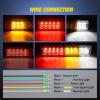 imageNilight 2PCS Trailer Tail Light Kit 40 LED Running Brake Turn Signals Reverse lights Waterproof for 1030V Truck RV UTV Camper Van Boat2Pcs 20LED Trailer Tail Light