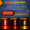 imageNilight 2PCS Trailer Tail Light Kit 40 LED Running Brake Turn Signals Reverse lights Waterproof for 1030V Truck RV UTV Camper Van Boat2Pcs 6 RedAmber Tail Lights