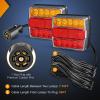 imageNilight 2PCS Trailer Tail Light Kit 40 LED Running Brake Turn Signals Reverse lights Waterproof for 1030V Truck RV UTV Camper Van BoatMagnetic Trailer Lights 7 Pin