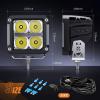 imageNilight 3 Inch Cube LED Pod Light Bar 20W 2100LM Super Flood ScrewLess Offroad Driving Work Lights w16AWG DT Wiring Harness Kit for Truck UTV 4x4 ATV Motorcycle4LED Spot Pod w White DRL