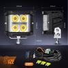 imageNilight 3 Inch Cube LED Pod Light Bar 20W 2100LM Super Flood ScrewLess Offroad Driving Work Lights w16AWG DT Wiring Harness Kit for Truck UTV 4x4 ATV Motorcycle4LED Sideshooter Spot Pod w Amber DRL