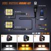 imageNilight 3 Inch Cube LED Pod Light Bar 20W 2100LM Super Flood ScrewLess Offroad Driving Work Lights w16AWG DT Wiring Harness Kit for Truck UTV 4x4 ATV Motorcycle4LED Sideshooter Spot Pod w Amber DRL