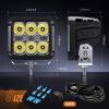 imageNilight 3 Inch Cube LED Pod Light Bar 20W 2100LM Super Flood ScrewLess Offroad Driving Work Lights w16AWG DT Wiring Harness Kit for Truck UTV 4x4 ATV Motorcycle6LED Spot Pod w White DRL