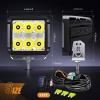 imageNilight 3 Inch Cube LED Pod Light Bar 20W 2100LM Super Flood ScrewLess Offroad Driving Work Lights w16AWG DT Wiring Harness Kit for Truck UTV 4x4 ATV Motorcycle6LED Spot Pod w Amber DRL