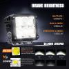 imageNilight 3 Inch Cube LED Pod Light Bar 20W 2100LM Super Flood ScrewLess Offroad Driving Work Lights w16AWG DT Wiring Harness Kit for Truck UTV 4x4 ATV Motorcycle6LED Flood Pod