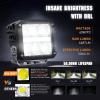 imageNilight 3 Inch Cube LED Pod Light Bar 20W 2100LM Super Flood ScrewLess Offroad Driving Work Lights w16AWG DT Wiring Harness Kit for Truck UTV 4x4 ATV Motorcycle6LED Spot Pod w Amber DRL