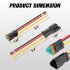imageNilight 3 Pin DT Connectors 16AWG 6 Kits Male ampamp Female Electrical Connector Waterproof Plug and Play wHeat Shrink Butt Terminals for Automotive Cars Truck Motorcycle Marine Boats