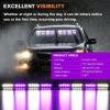 imageNilight 32LED Purple White Emergency Dash Strobe Lights with Controller Suction Cups Warning Hazard Interior FrontRear Windshield Deck Split Light Bar for Truck Construction VehiclePurple and White
