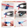 imageNilight 360PCS TTap Wire Connectors SelfStripping Quick Splice Electrical Terminals Insulated Male Disconnect Spade Assortment Kit with Storage Case120Pcs 1614AWG