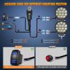 imageNilight 45Inch 42W 4200LM Amber LED Light Pods Round Flood Lights for Off Road Roof ampamp Fog  16AWG Wiring Harness Kit2 Leads2Pcs LED Pods Wiring Harness