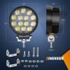 imageNilight 45Inch 42W 4200LM Amber LED Light Pods Round Flood Lights for Off Road Roof ampamp Fog  16AWG Wiring Harness Kit2 Leads2Pcs LED Pods Wiring Harness