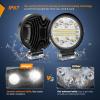 imageNilight 45Inch 42W 4200LM Amber LED Light Pods Round Flood Lights for Off Road Roof ampamp Fog  16AWG Wiring Harness Kit2 Leads45Inch 28led LED Pods Wiring Harness