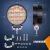imageNilight 45Inch 42W 4200LM Amber LED Light Pods Round Flood Lights for Off Road Roof ampamp Fog  16AWG Wiring Harness Kit2 LeadsAmber Pods Wiring Harness
