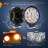 imageNilight 45Inch 42W 4200LM Amber LED Light Pods Round Flood Lights for Off Road Roof ampamp Fog  16AWG Wiring Harness Kit2 LeadsAmber Pods Wiring Harness