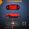 imageNilight 4PCS 39 Inch 3 Led Truck Trailer Light Front Rear LED Side Marker Lights Clearance Indicator Lamp Waterproof Sealed Surface Mounted LED Marker LightRed 10PCS Universal