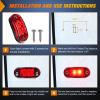 imageNilight 4PCS 39 Inch 3 Led Truck Trailer Light Front Rear LED Side Marker Lights Clearance Indicator Lamp Waterproof Sealed Surface Mounted LED Marker LightRed 10PCS Universal