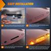 imageNilight 4PCS 39 Inch 3 Led Truck Trailer Light Front Rear LED Side Marker Lights Clearance Indicator Lamp Waterproof Sealed Surface Mounted LED Marker LightSmoked Amber SilveradoSierra 20072014