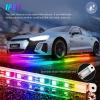 imageNilight 4Pcs Car Underglow Neon Accent Strip Lights 252 LEDs RGB 8 Color Sound Active Function Music Mode with Wireless Remote Control Underbody Light Strips for Cars Van SUV Truck8Pcs Aluminum Underglow Strip Lights Dream Color