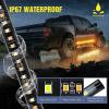 imageNilight 4Pcs Car Underglow Neon Accent Strip Lights 252 LEDs RGB 8 Color Sound Active Function Music Mode with Wireless Remote Control Underbody Light Strips for Cars Van SUV Truck70 Running Board Lights WhiteAmber