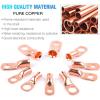 imageNilight 50pcs Heavy Duty Copper Wire Lugs 10types Battery Cable Closed Ends Bare Copper Eyelets Tubular Ring Battery Terminal Connectors Assortment Kit2 Years Warranty