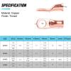 imageNilight 50pcs Heavy Duty Copper Wire Lugs 10types Battery Cable Closed Ends Bare Copper Eyelets Tubular Ring Battery Terminal Connectors Assortment Kit2 Years Warranty
