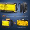 imageNilight 52 Inch LED Light Bar 783 LED Chips Curved Triple Row Fog Light Yellow Beam Spot Flood Combo High Power LED Driving Lights Off Road Lights for Trucks SUV UTV ATV Truck Van 4x4 Boat52Inch Curved Lights  Yellow