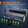 imageNilight 6 Gang Rocker Switch Box 12V SPST ON Off Switch QC 30 USB Charger Voltmeter Waterproof Aluminum Rocker Switch Panel Night Glow Stickers for Boats Cars RVs Trucks 2 Years WarrantyBlueType C USB Box 6Gang Switch Green