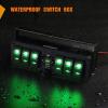 imageNilight 6 Gang Rocker Switch Box 12V SPST ON Off Switch QC 30 USB Charger Voltmeter Waterproof Aluminum Rocker Switch Panel Night Glow Stickers for Boats Cars RVs Trucks 2 Years WarrantyBlueType C USB Box 6Gang Switch Green