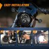 imageNilight 7 Inch Motorcycle LED Headlight 45 Inch Fog Lights Auxiliary DOT Kit Compatible with Harley Davidson Electra Street Glide Fat Boy Road King Heritage Softail CVO Black575Inch LED Headlight Black