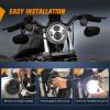imageNilight 7 Inch Motorcycle LED Headlight 45 Inch Fog Lights Auxiliary DOT Kit Compatible with Harley Davidson Electra Street Glide Fat Boy Road King Heritage Softail CVO Black575Inch LED Headlight Chrome