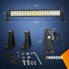 imageNilight 73003CA 22Inch 150W Double Row 15000LM 7D Flood Spot Combo Beam LED Light Bar120W Light Wiring Harness