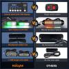 imageNilight 8PCS LED Strobe lights 12V Sync Feature Amber White 12 24LED Emergency Hazard Warning Lights with Controller for Cars Trucks RVs Campers 2 Years WarrantyGreenWhite Lights wController 8Pcs