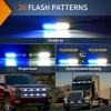 imageNilight 8PCS LED Strobe lights 12V Sync Feature Amber White 12 24LED Emergency Hazard Warning Lights with Controller for Cars Trucks RVs Campers 2 Years WarrantyBlueWhite Lights 8Pcs