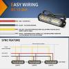 imageNilight 8PCS LED Strobe lights 12V Sync Feature Amber White 12 24LED Emergency Hazard Warning Lights with Controller for Cars Trucks RVs Campers 2 Years WarrantyAmberWhite Lights 8Pcs