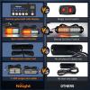 imageNilight 8PCS LED Strobe lights 12V Sync Feature Amber White 12 24LED Emergency Hazard Warning Lights with Controller for Cars Trucks RVs Campers 2 Years WarrantyAmberWhite Lights wController 8Pcs
