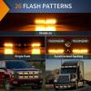imageNilight 8PCS LED Strobe lights 12V Sync Feature Amber White 12 24LED Emergency Hazard Warning Lights with Controller for Cars Trucks RVs Campers 2 Years WarrantyAmber Lights 8Pcs