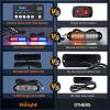 imageNilight 8PCS LED Strobe lights 12V Sync Feature Amber White 12 24LED Emergency Hazard Warning Lights with Controller for Cars Trucks RVs Campers 2 Years WarrantyRedBlue with Controller