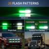 imageNilight 8PCS LED Strobe lights 12V Sync Feature Amber White 12 24LED Emergency Hazard Warning Lights with Controller for Cars Trucks RVs Campers 2 Years WarrantyGreenWhite Lights 8Pcs