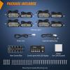 imageNilight 8PCS LED Strobe lights 12V Sync Feature Amber White 12 24LED Emergency Hazard Warning Lights with Controller for Cars Trucks RVs Campers 2 Years WarrantyGreenWhite Lights wController 8Pcs