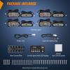 imageNilight 8PCS LED Strobe lights 12V Sync Feature Amber White 12 24LED Emergency Hazard Warning Lights with Controller for Cars Trucks RVs Campers 2 Years WarrantyAmberGreen