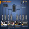 imageNilight 8PCS LED Strobe lights 12V Sync Feature Amber White 12 24LED Emergency Hazard Warning Lights with Controller for Cars Trucks RVs Campers 2 Years WarrantyBlue