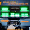 imageNilight 8PCS LED Strobe lights 12V Sync Feature Amber White 12 24LED Emergency Hazard Warning Lights with Controller for Cars Trucks RVs Campers 2 Years WarrantyGreen Lights wController 8Pcs