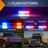 imageNilight 8PCS LED Strobe lights 12V Sync Feature Amber White 12 24LED Emergency Hazard Warning Lights with Controller for Cars Trucks RVs Campers 2 Years WarrantyRedBlue Lights 8Pcs